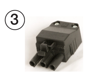 Stecker 3P Man Zwart Kpl