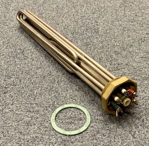 Elektrische cartridge Relek 9kw 2-traps RF kpl met thermostaat en oververhittingsbeveiliging 30-90°C