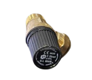 Veiligheidsventiel R20 buitendraad x 22mm klemring, 2,5bar